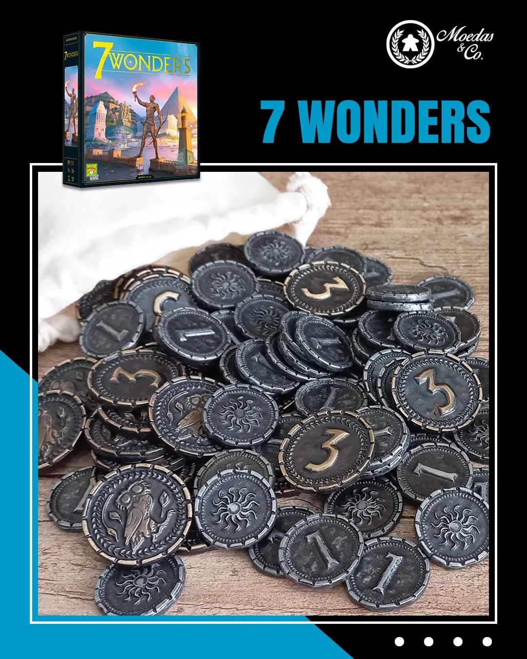 7 WONDERS (2. EDITION) - Metallmünzen Set