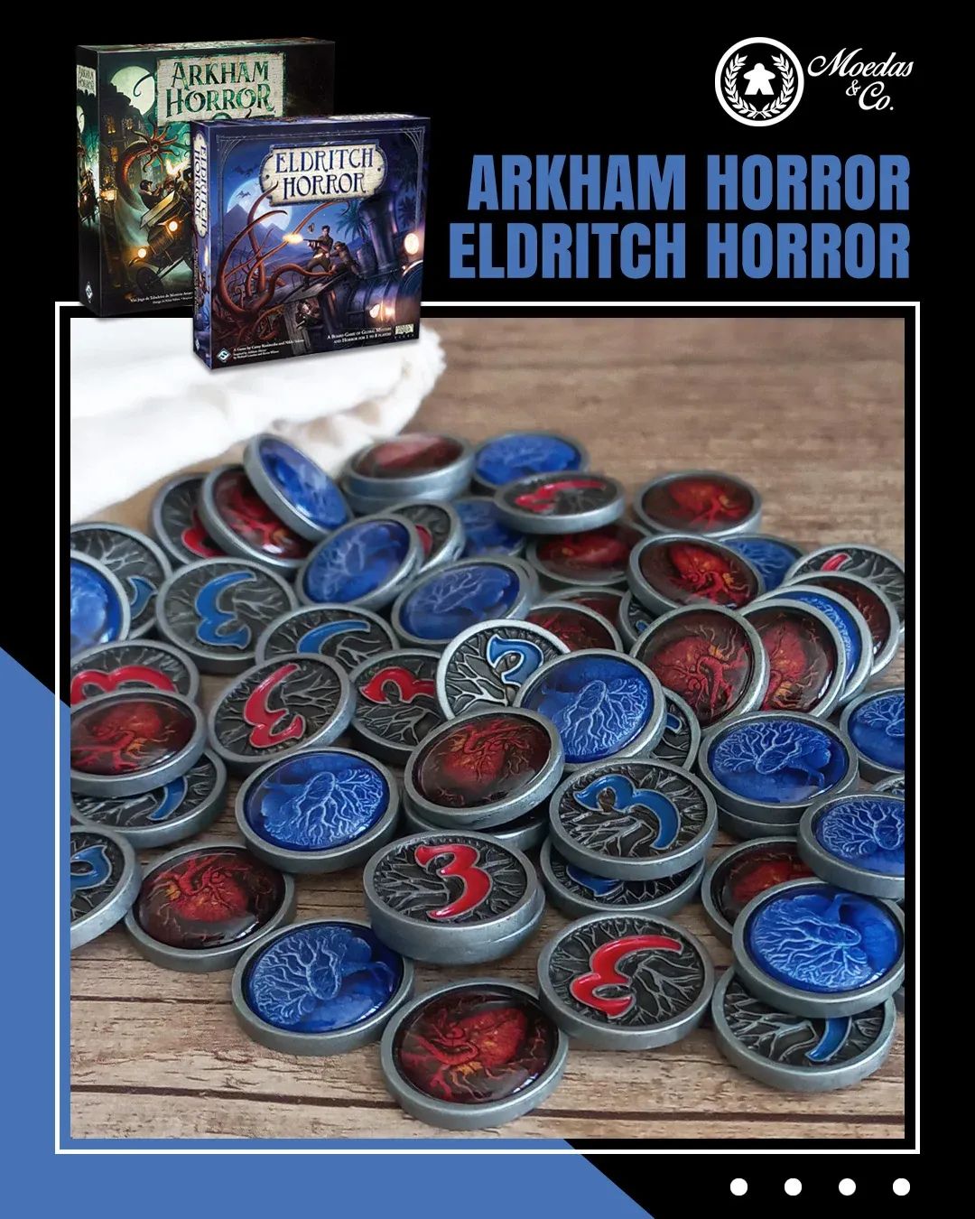 ARKHAM HORROR 3. EDITION - Metallmünzen Set (Token)