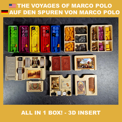 In the footsteps of (The Voyages Of) MARCO POLO (1) (All expansions and promos) - Board game insert (insert, inlay, organizer)