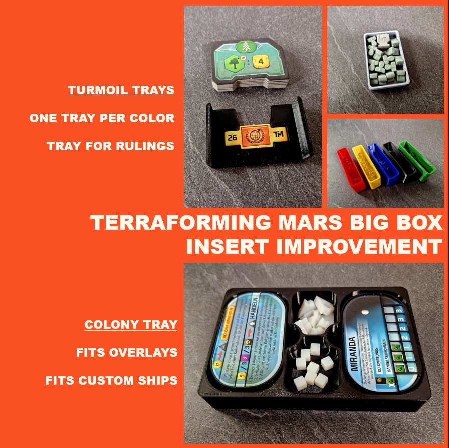 TERRAFORMING MARS Big Box Einsatz Verbesserungen (Insert, Inlay, Organizer)