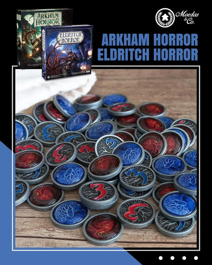 ARKHAM HORROR 3. EDITION - Metallmünzen Set (Token)